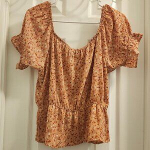 Pink Rose Floral Crop Top